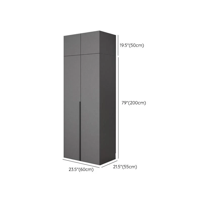 Gabinete de almacenamiento gris moderno con puertas con bisagras Gabinete de madera sintética para dormitorio Clearhalo