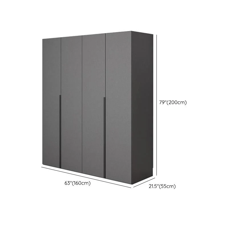 Gabinete de almacenamiento gris moderno con puertas con bisagras Gabinete de madera sintética para dormitorio Clearhalo