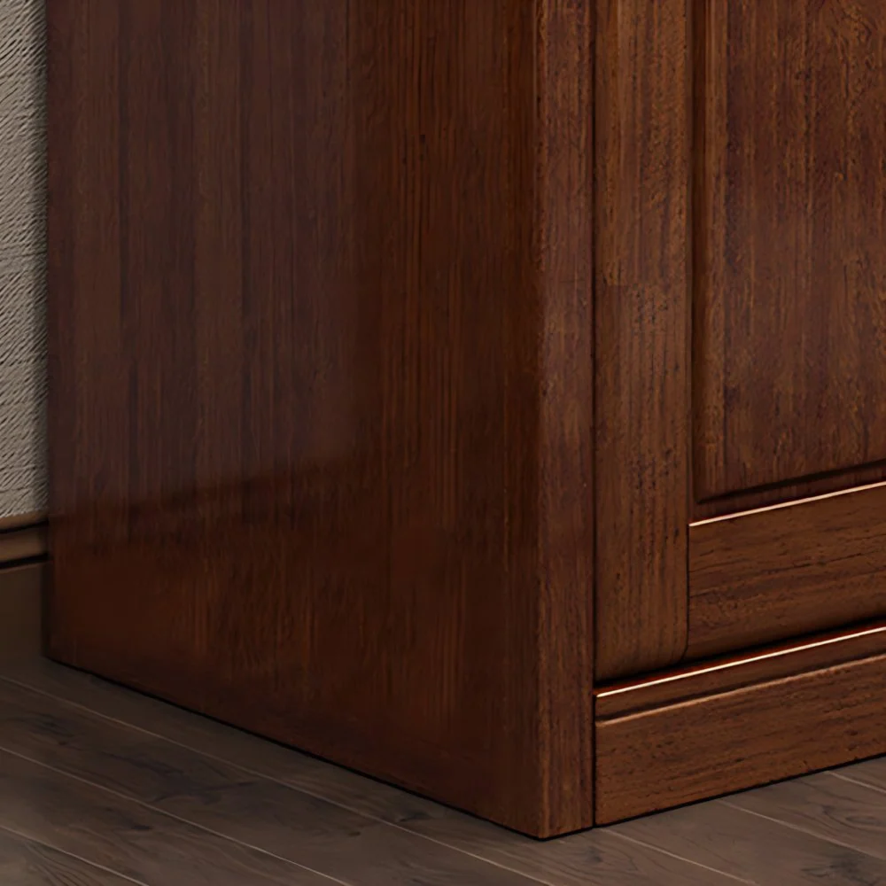 Gabinete de almacenamiento de madera de nogal marrón Gabinete tradicional con cajón Clearhalo