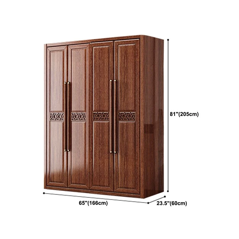 Gabinete de almacenamiento de madera de nogal marrón Gabinete tradicional con cajón Clearhalo