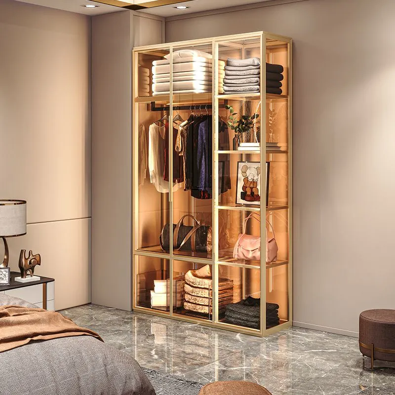 Gabinete de almacenamiento de metal con puertas de vidrio Gabinete con puertas batientes contemporáneas Clearhalo