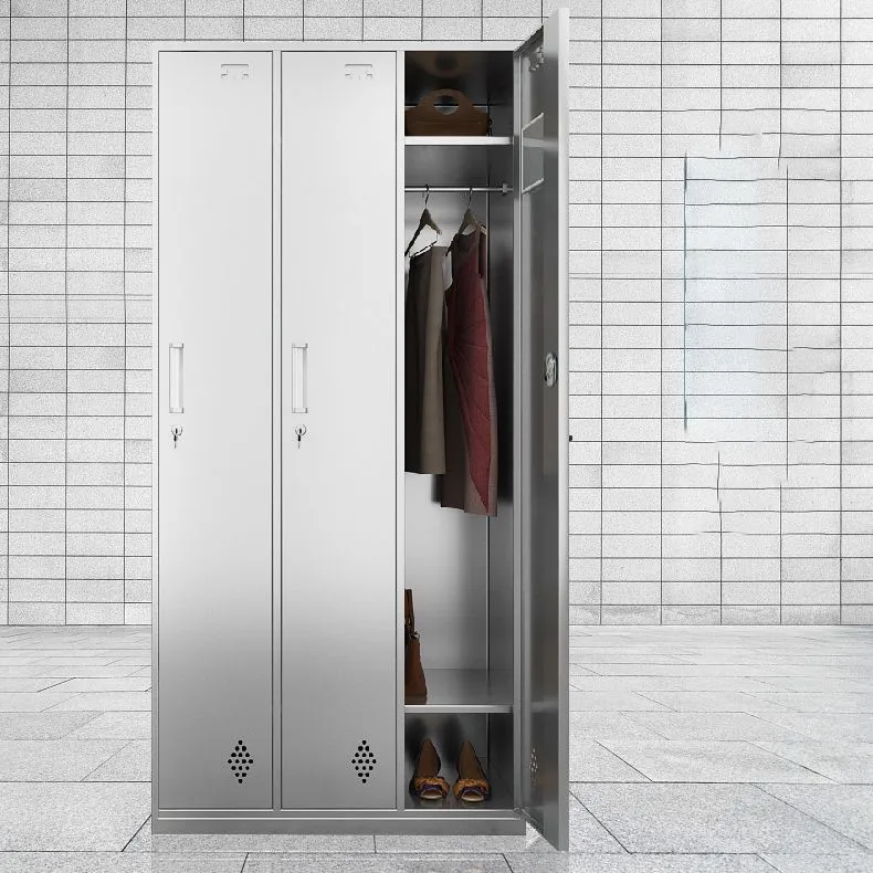 Gabinete de almacenamiento de metal cromado Gabinete contemporáneo con puertas con bisagras Clearhalo