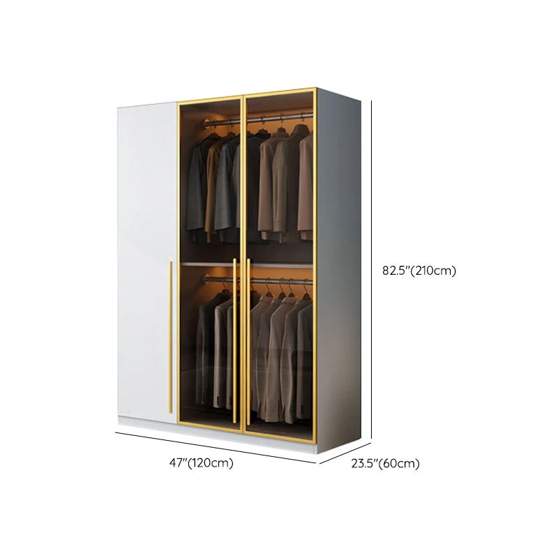 Gabinete de almacenamiento para dormitorio con puertas de vidrio marrón Gabinete con puerta con bisagras contemporáneo Cle...
