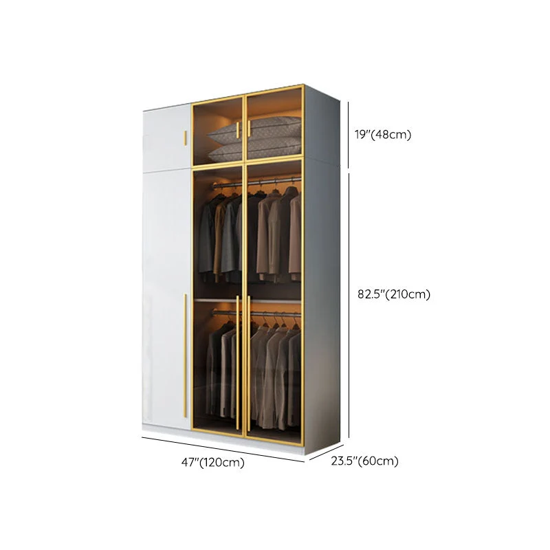 Gabinete de almacenamiento para dormitorio con puertas de vidrio marrón Gabinete con puerta con bisagras contemporáneo Cle...