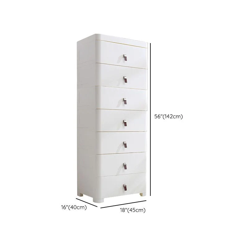Gabinete de almacenamiento de plástico blanco para baño Gabinete contemporáneo con cajones Clearhalo