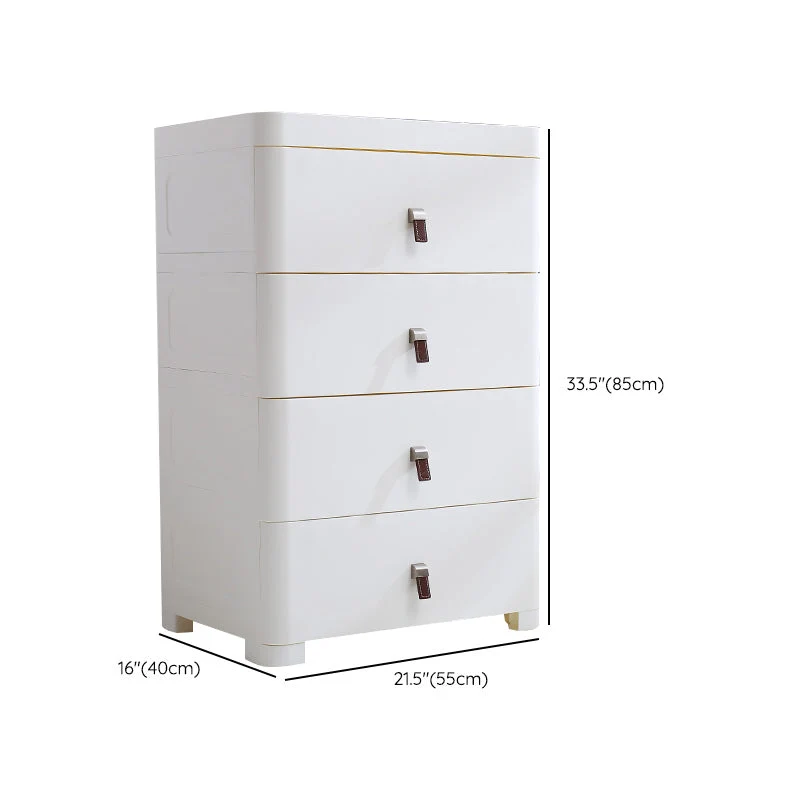 Gabinete de almacenamiento de plástico blanco para baño Gabinete contemporáneo con cajones Clearhalo