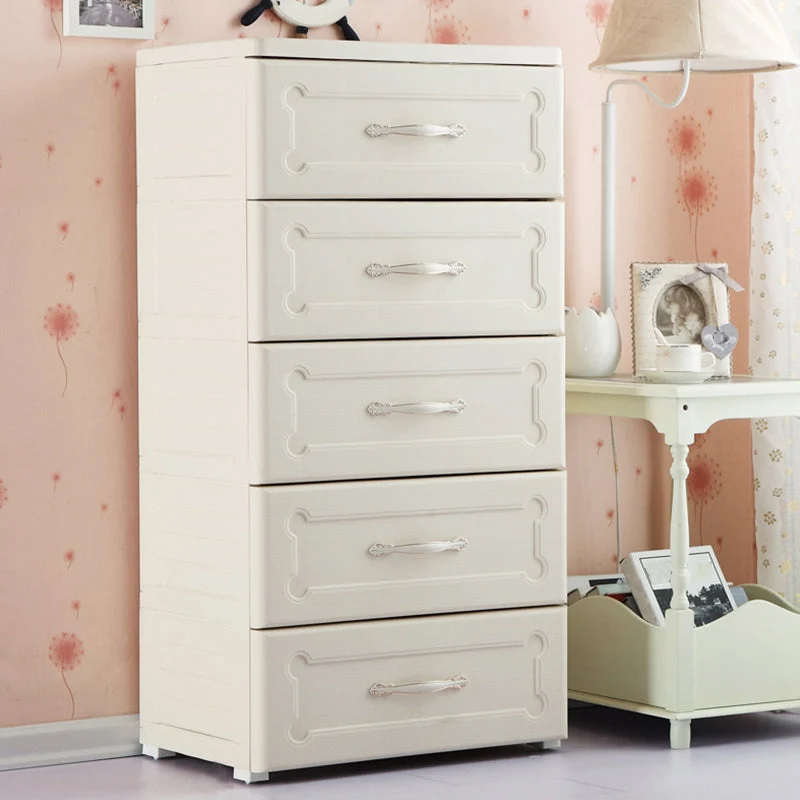 Gabinete de almacenamiento de plástico con cajones Gabinete moderno para el hogar Blanco Clearhalo
