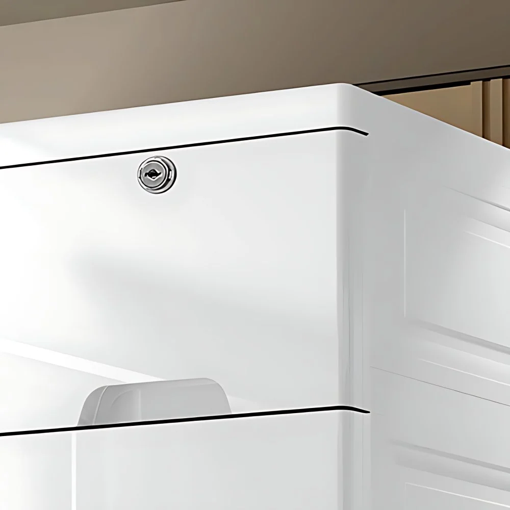 Gabinete de almacenamiento de plástico con cajones Gabinete contemporáneo para el hogar Blanco Clearhalo