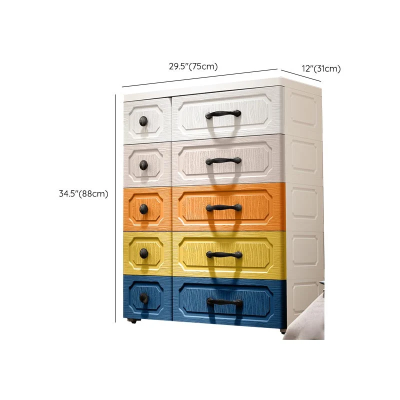 Gabinete de almacenamiento de plástico con patas Armario guardarropa contemporáneo Clearhalo