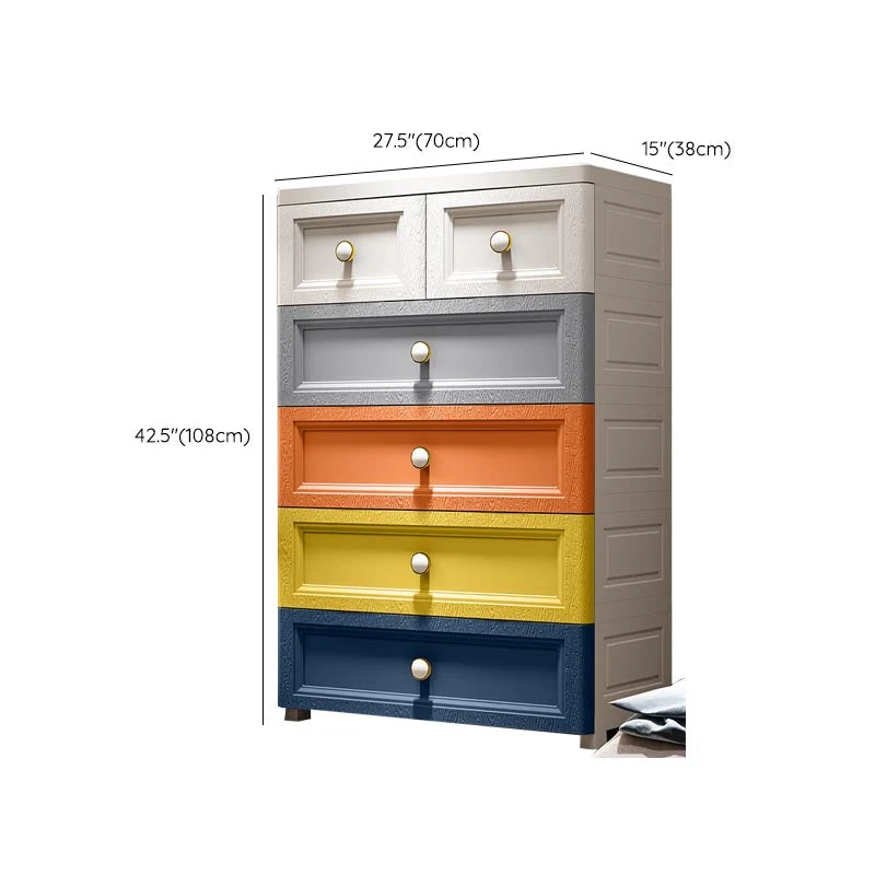 Gabinete de almacenamiento de plástico con patas Armario guardarropa contemporáneo Clearhalo