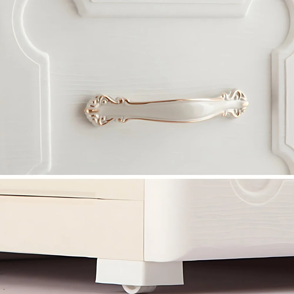 Gabinete de almacenamiento de plástico con patas Armario guardarropa moderno con cajón Blanco Clearhalo