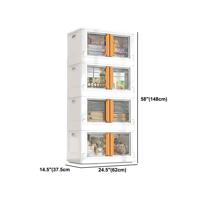 Gabinete de almacenamiento de plástico contemporáneo Gabinete de guardarropa con bisagras Bronceado Clearhalo