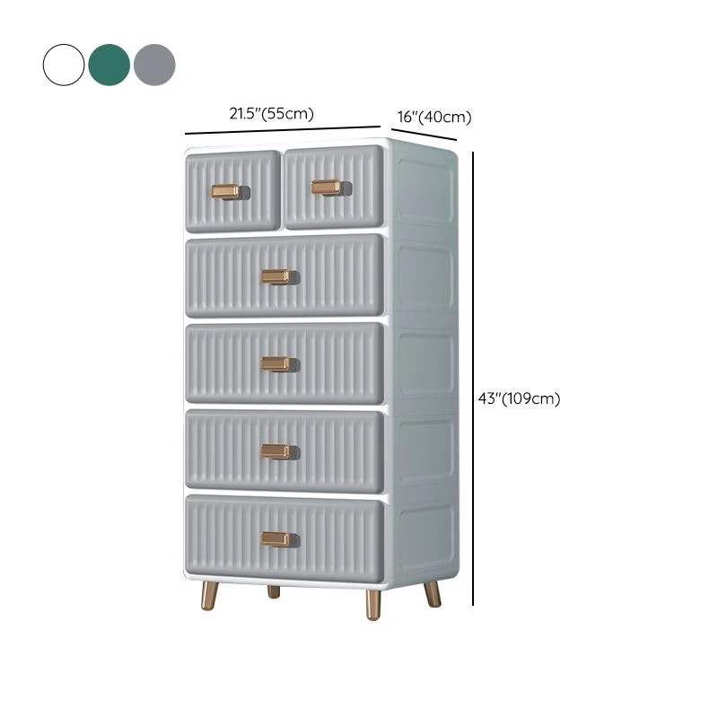 Gabinete de almacenamiento de plástico contemporáneo para dormitorio, gabinete con acabado mate y cajones Blanco Clearhalo