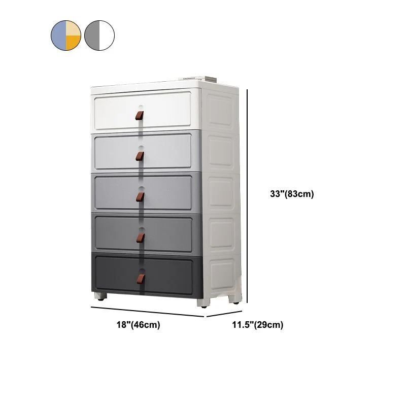 Gabinete de almacenamiento de plástico Gabinete de guardarropa contemporáneo con cajón Blanco Clearhalo