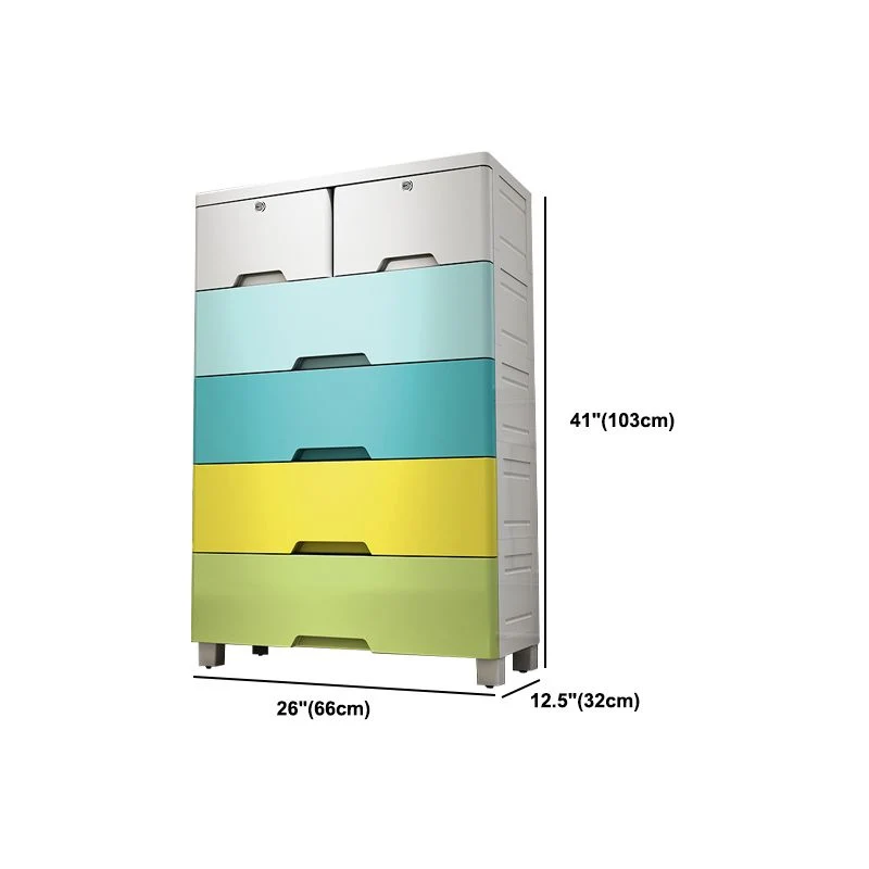 Gabinete de almacenamiento de plástico Gabinete de guardarropa contemporáneo con cajón Blanco Clearhalo
