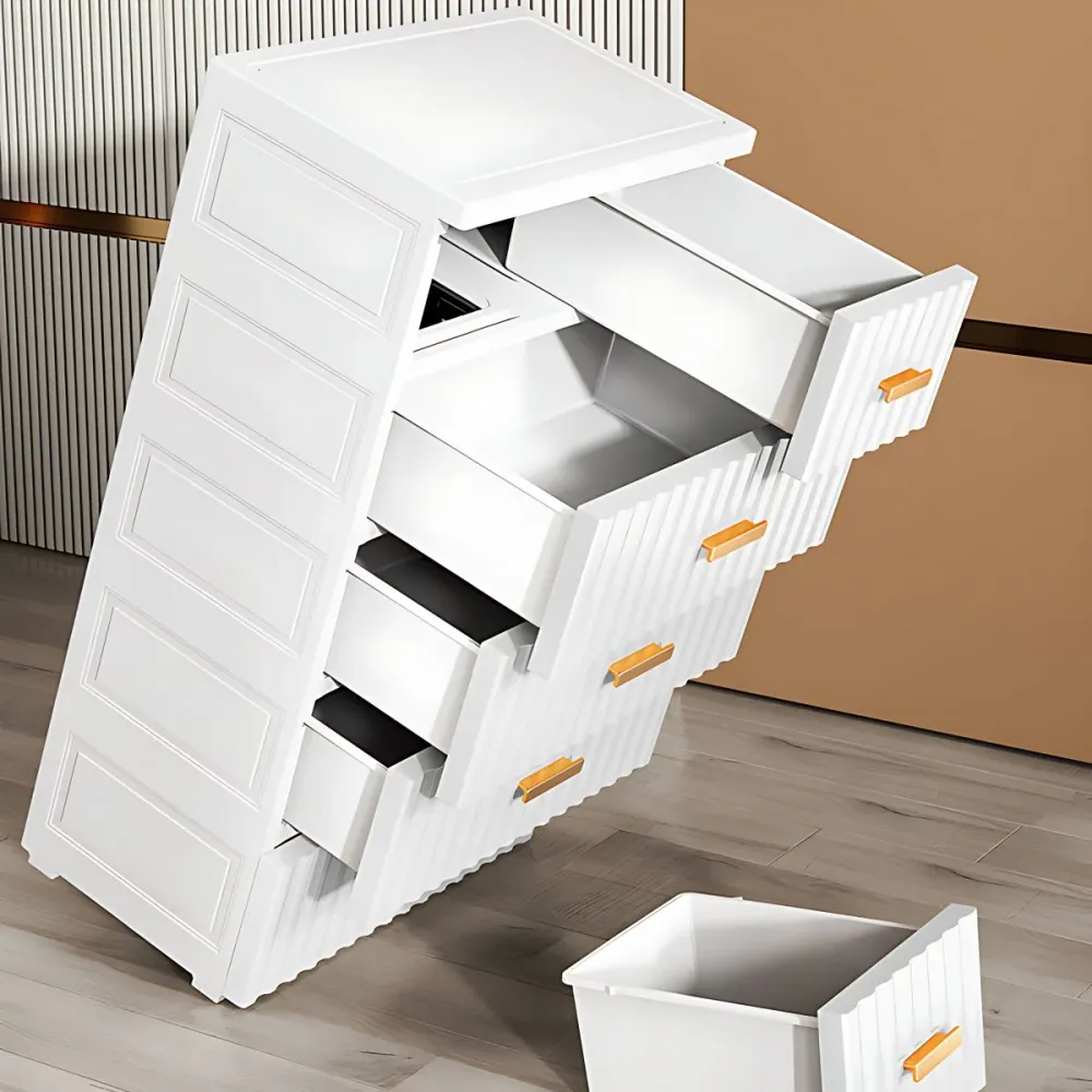 Gabinete de almacenamiento de plástico para dormitorio Gabinete contemporáneo con acabado mate Azul Clearhalo