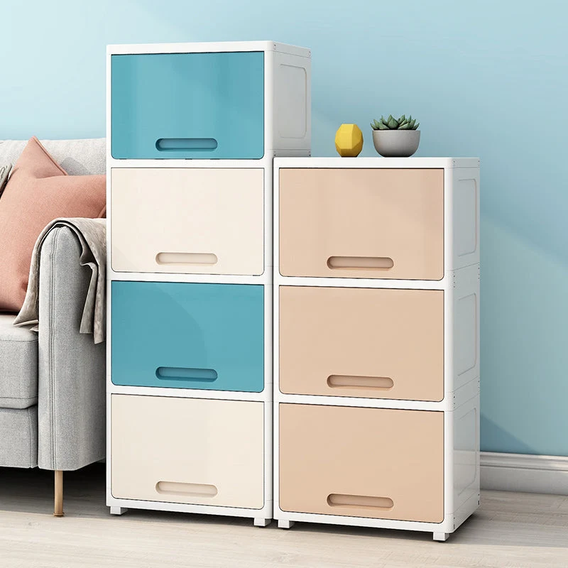 Gabinete de almacenamiento de 5 puertas con patas Armario no colgante para el hogar Blanco Clearhalo