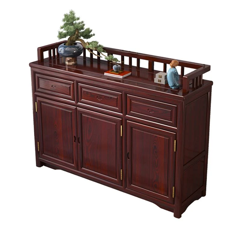 Gabinete de almacenamiento rectangular tradicional Gabinete decorativo de madera maciza Clearhalo