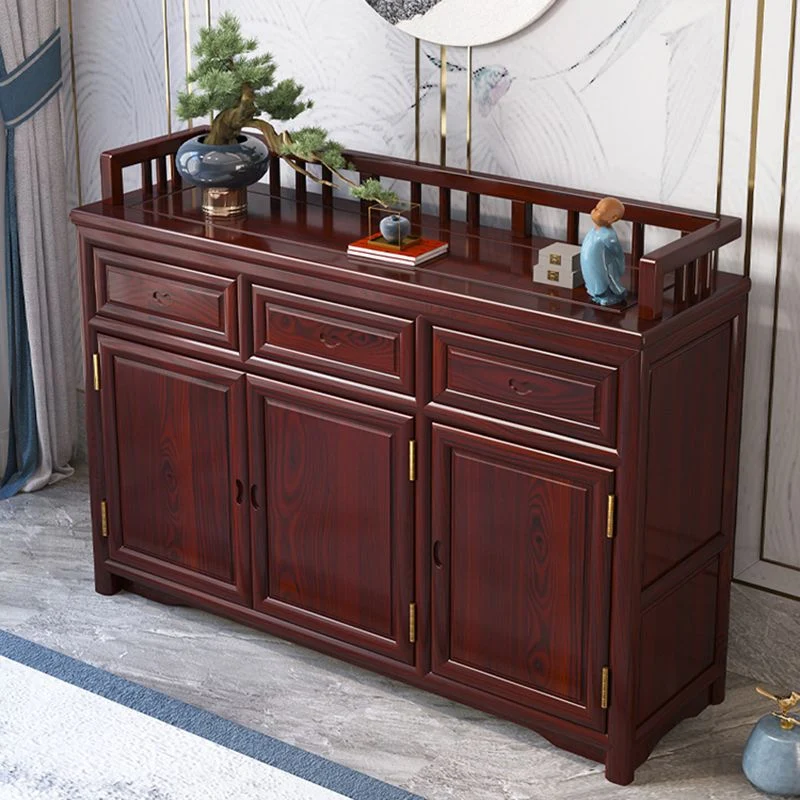 Gabinete de almacenamiento rectangular tradicional Gabinete decorativo de madera maciza Clearhalo
