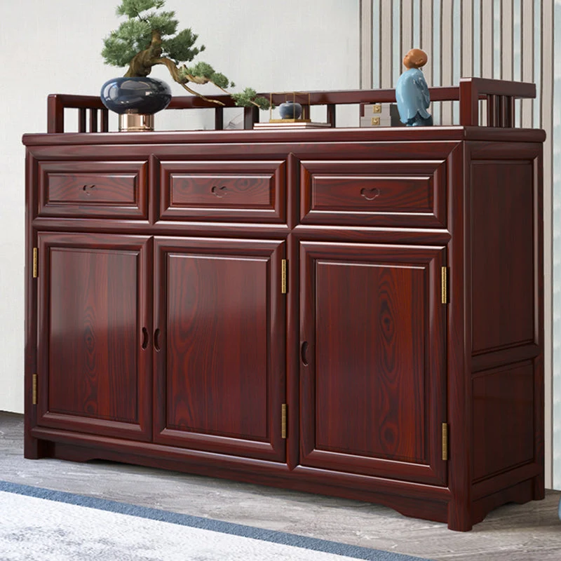 Gabinete de almacenamiento rectangular tradicional Gabinete decorativo de madera maciza Clearhalo