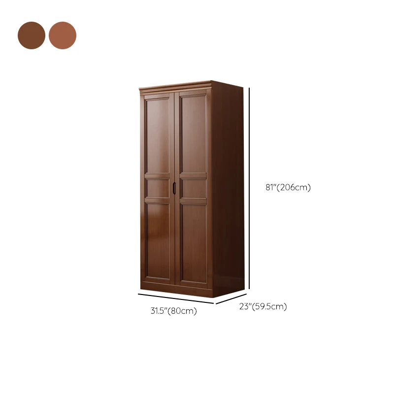 Gabinete de almacenamiento tradicional de madera de caucho Gabinete con acabado mate y puertas con bisagras Nuez Clearhalo