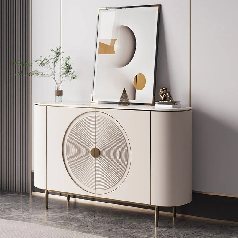 Gabinete aparador casero de lujo del tablero lateral de piedra sinterizada con puertas Pandora Clearhalo