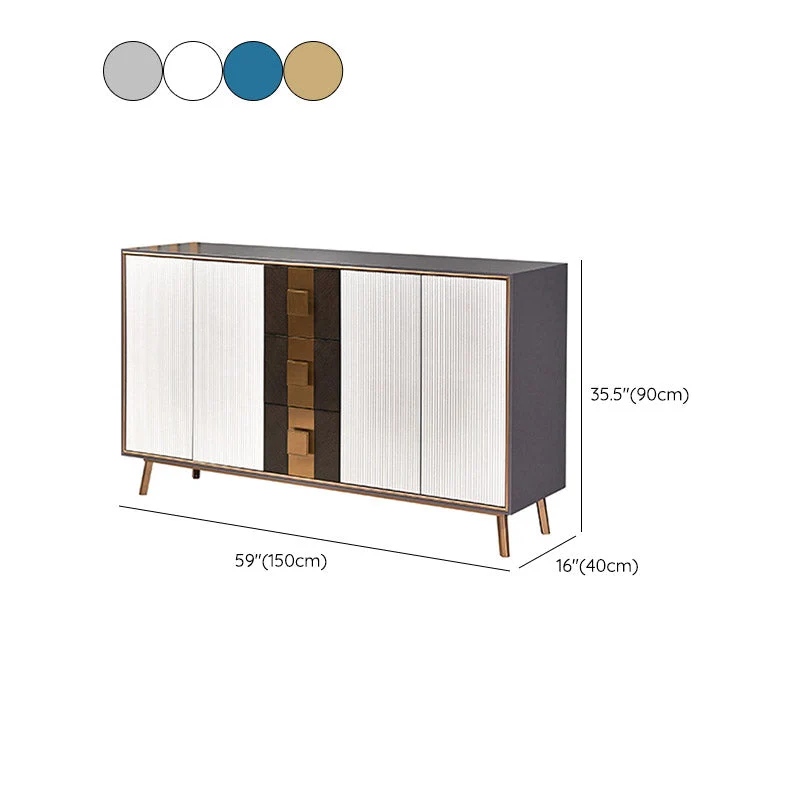 Gabinete aparador moderno de madera con mesa auxiliar - 59.01 "L x 15.75" W x 35.43 "H Blanco Clearhalo