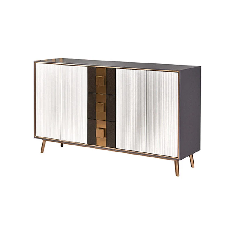 Gabinete aparador moderno de madera con mesa auxiliar - 59.01 "L x 15.75" W x 35.43 "H Blanco Clearhalo