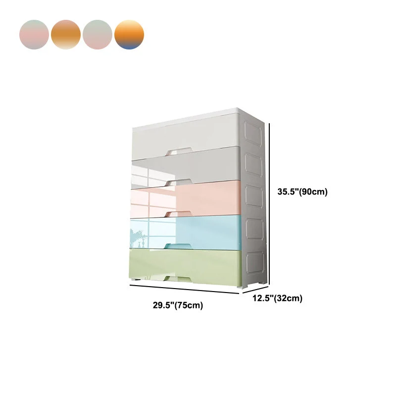 Gabinete contemporáneo con cajón Gabinete de almacenamiento de plástico para el hogar Naranja Clearhalo