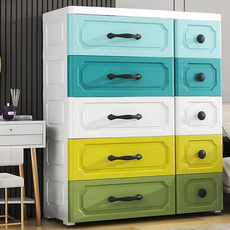 Gabinete contemporáneo con cajón Gabinete de almacenamiento de plástico para el hogar Naranja Clearhalo