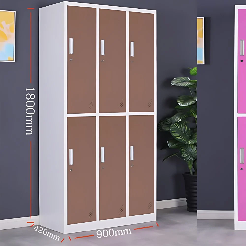 Gabinete contemporáneo con puertas con bisagras Gabinete de almacenamiento de baño con acabado mate de metal Marron Clearhalo