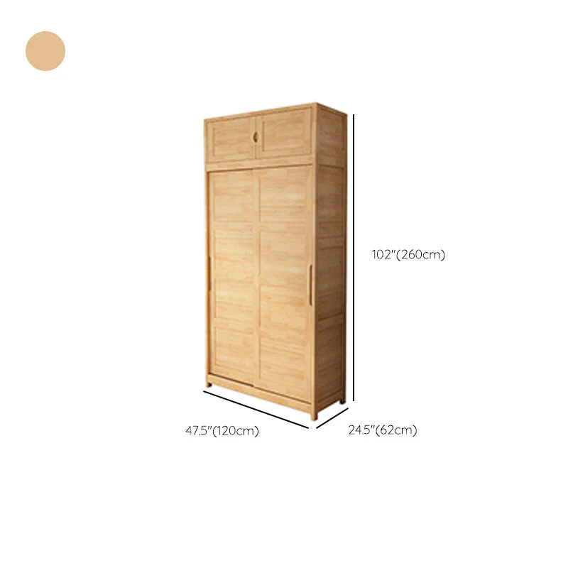 Gabinete contemporáneo con puertas corredizas Gabinete de almacenamiento de madera de caucho con patas Marron Clearhalo