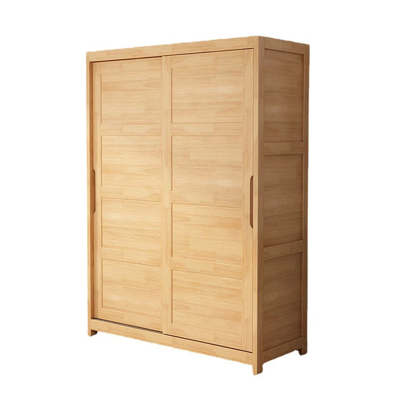 Gabinete contemporáneo con puertas corredizas Gabinete de almacenamiento de madera de caucho con patas Marron Clearhalo