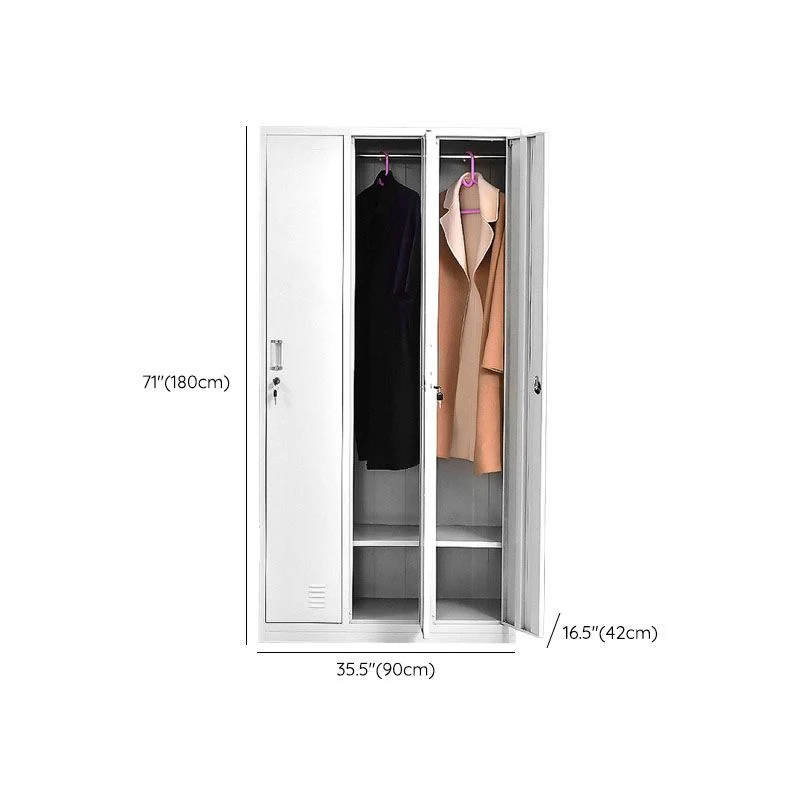 Gabinete gris moderno con puertas batientes Gabinete de almacenamiento de metal para baño Clearhalo