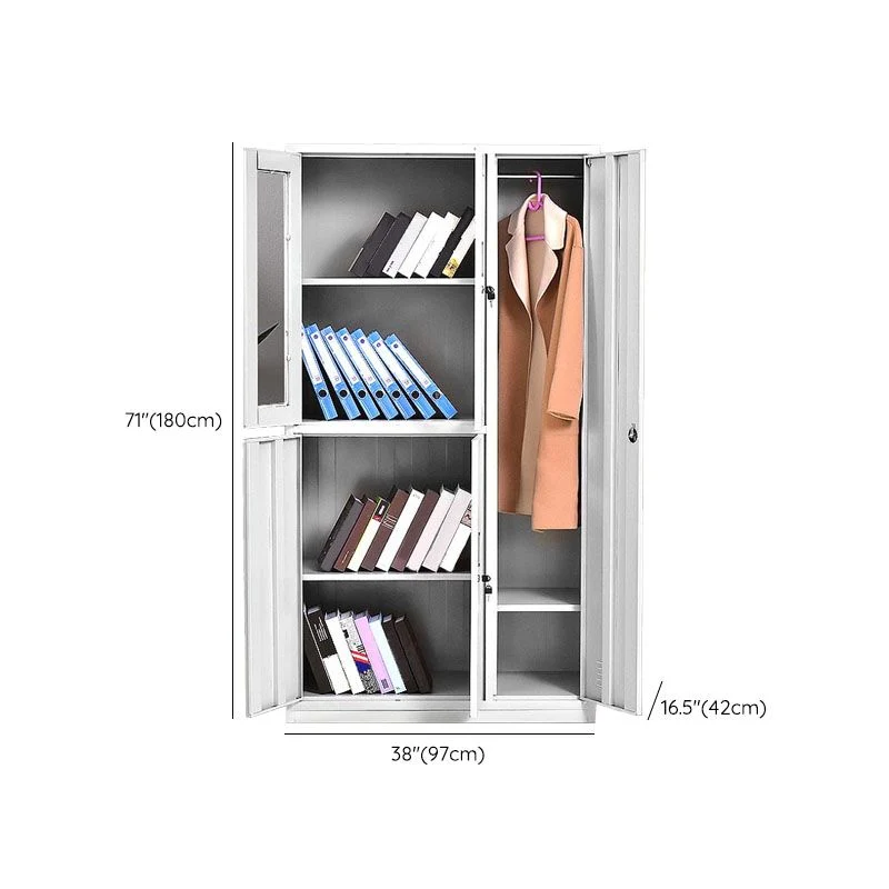 Gabinete gris moderno con puertas batientes Gabinete de almacenamiento de metal para baño Clearhalo