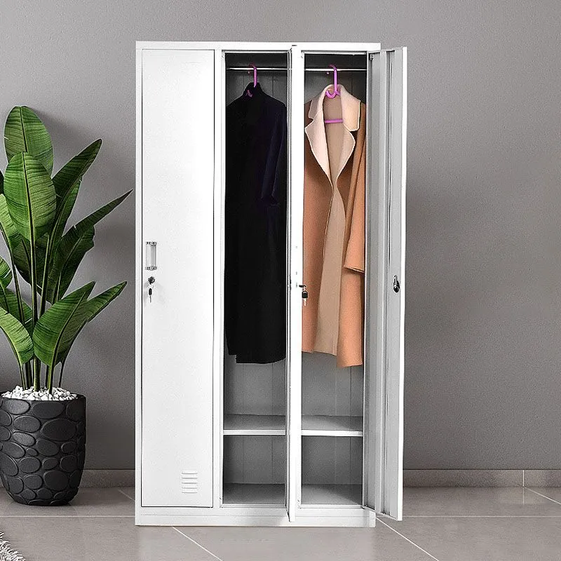 Gabinete gris moderno con puertas batientes Gabinete de almacenamiento de metal para baño Clearhalo