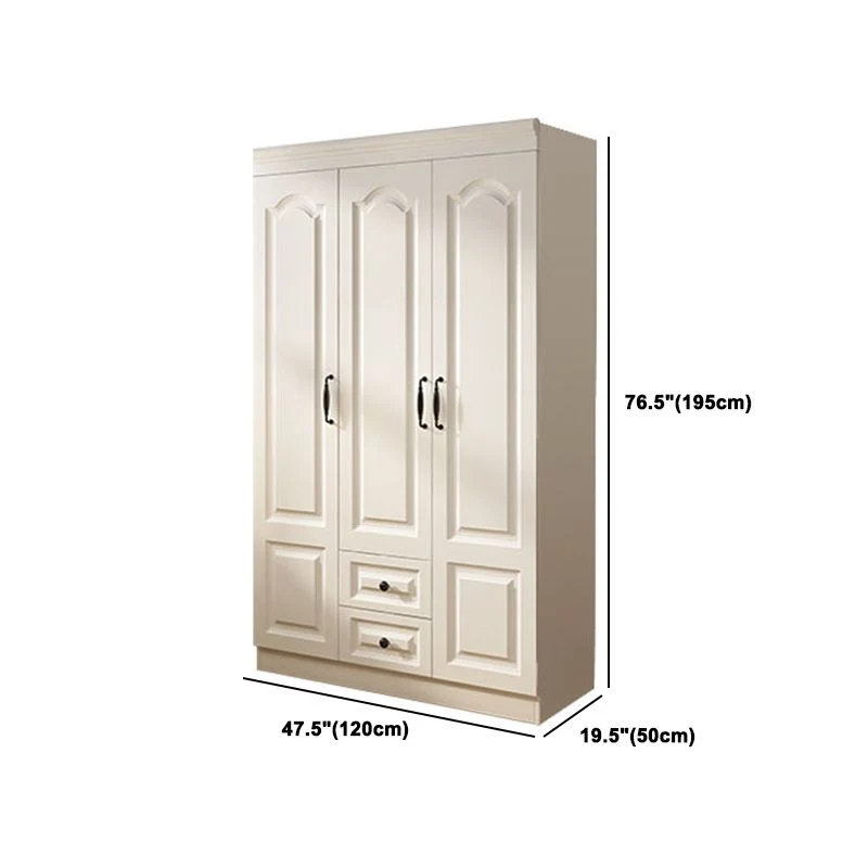 Gabinete guardarropa blanco contemporáneo Gabinete de almacenamiento de madera de ingenierí Clearhalo