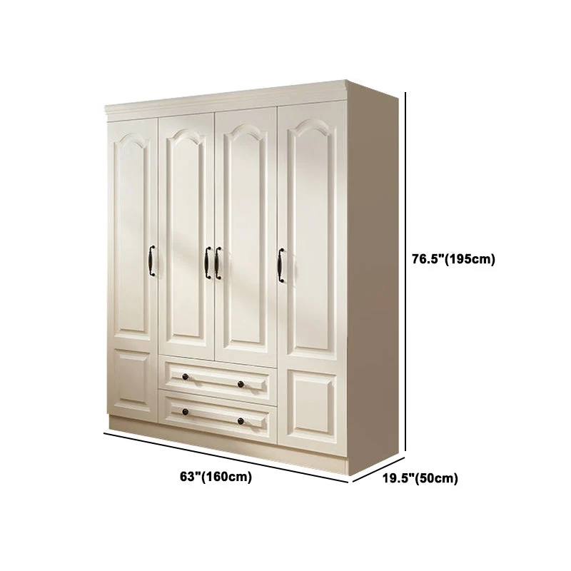 Gabinete guardarropa blanco contemporáneo Gabinete de almacenamiento de madera de ingenierí Clearhalo
