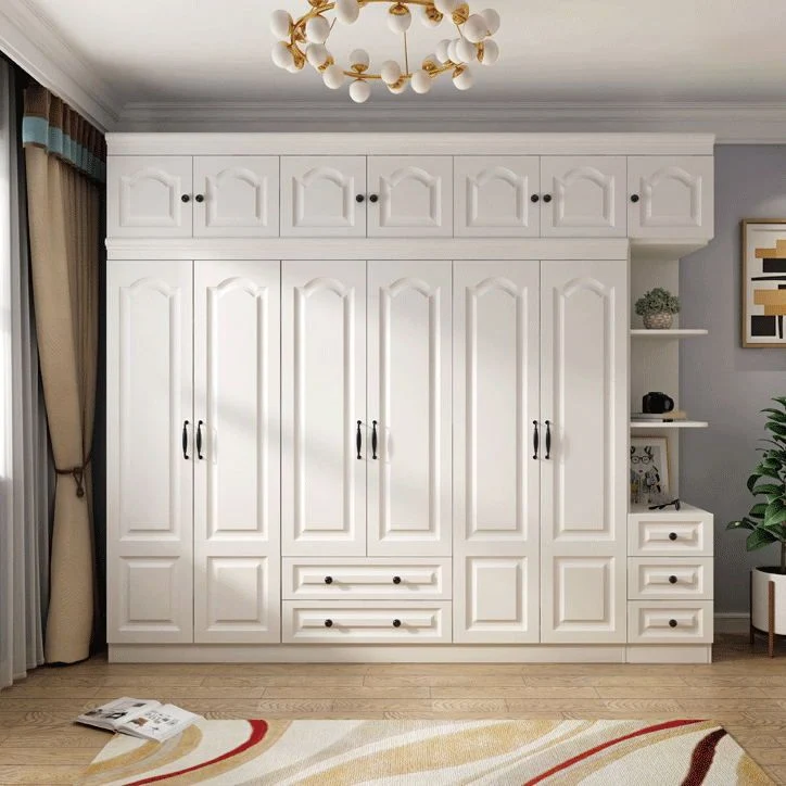 Gabinete guardarropa blanco contemporáneo Gabinete de almacenamiento de madera de ingenierí Clearhalo
