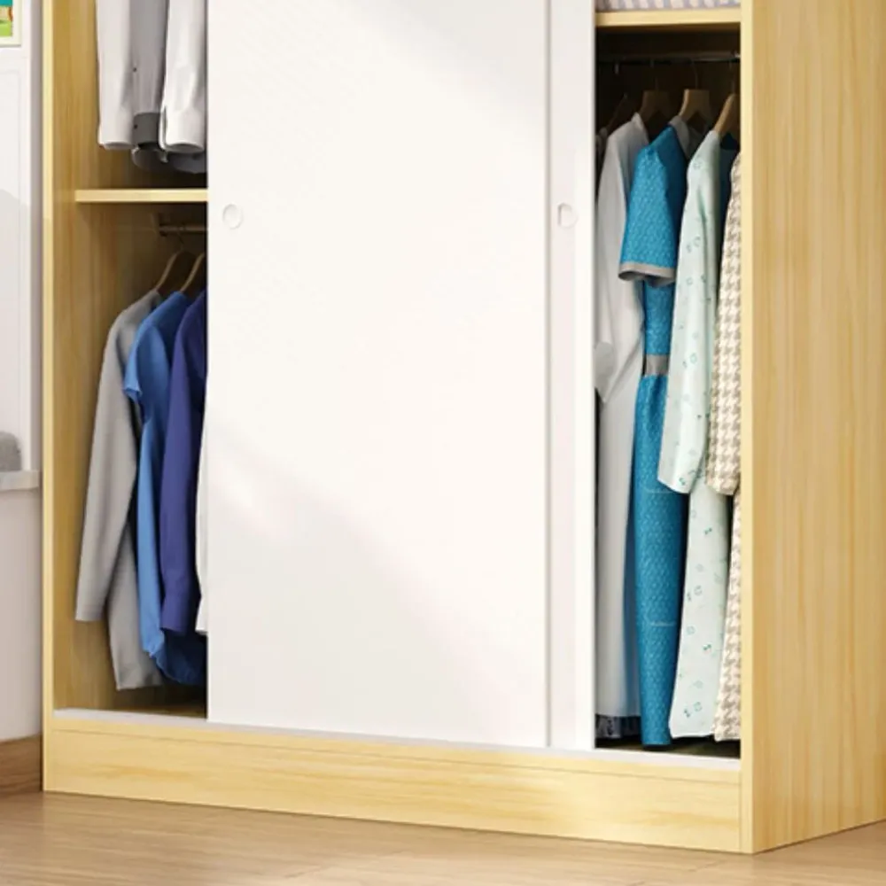 Gabinete guardarropa contemporáneo Gabinete de almacenamiento deslizante para el hogar Madera Clearhalo
