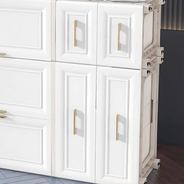 Gabinete interior del gabinete de almacenamiento contemporáneo de plástico blanco para el dormitorio Clearhalo