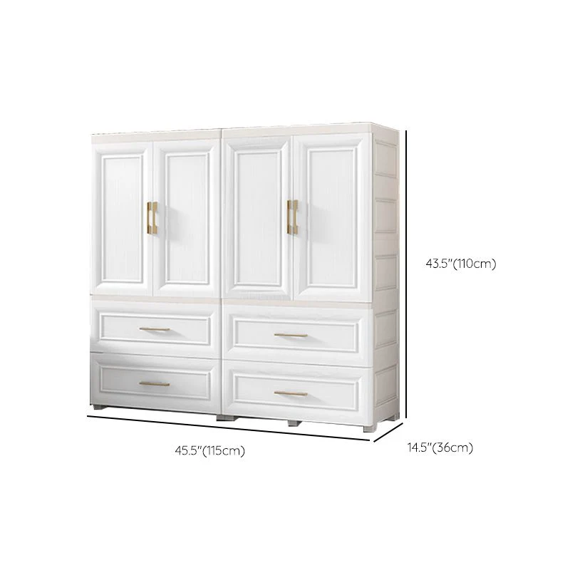 Gabinete interior del gabinete de almacenamiento contemporáneo de plástico blanco para el dormitorio Clearhalo