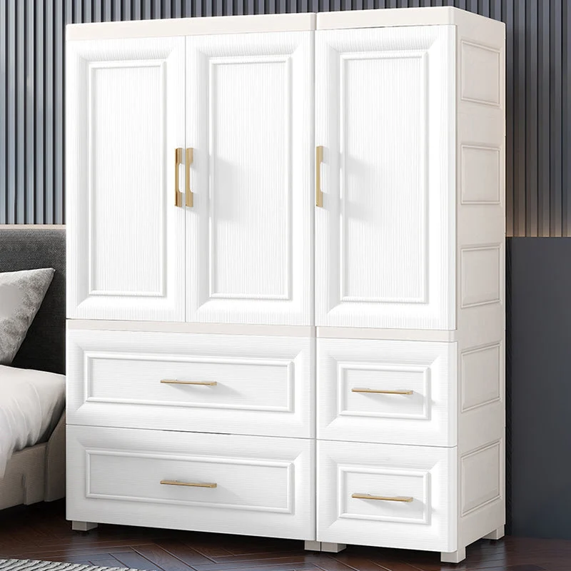 Gabinete interior del gabinete de almacenamiento contemporáneo de plástico blanco para el dormitorio Clearhalo