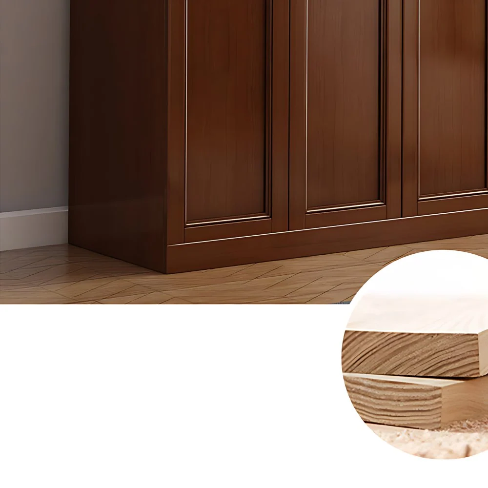 Gabinete de madera de caucho con acabado mate Gabinete de almacenamiento tradicional para dormitorio Granate Clearhalo