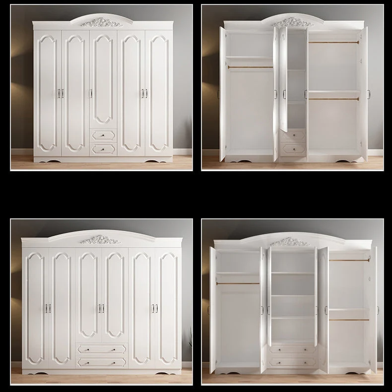 Gabinete de madera de ingenierí con 2 cajones, armario blanco campestre francés para el hogar Clearhalo