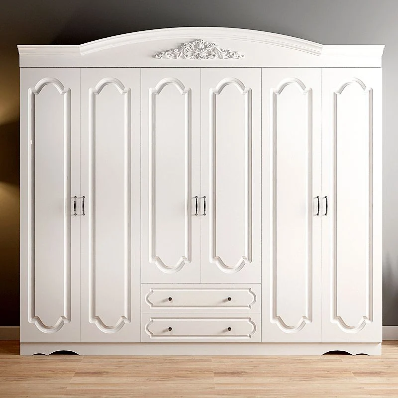 Gabinete de madera de ingenierí con 2 cajones, armario blanco campestre francés para el hogar Clearhalo