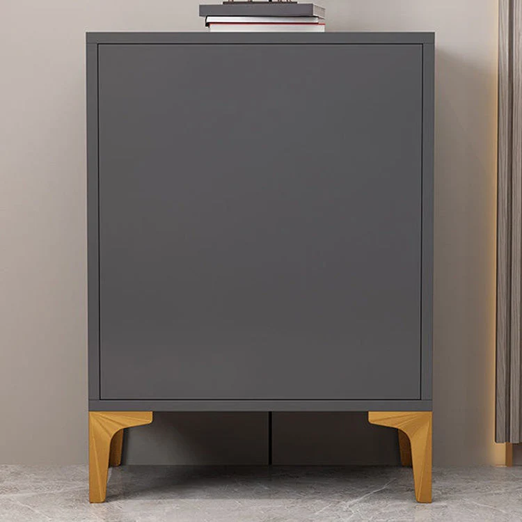 Gabinete de madera para servir cenas con puerta de vidrio Glam sin luces LED Gris Clearhalo