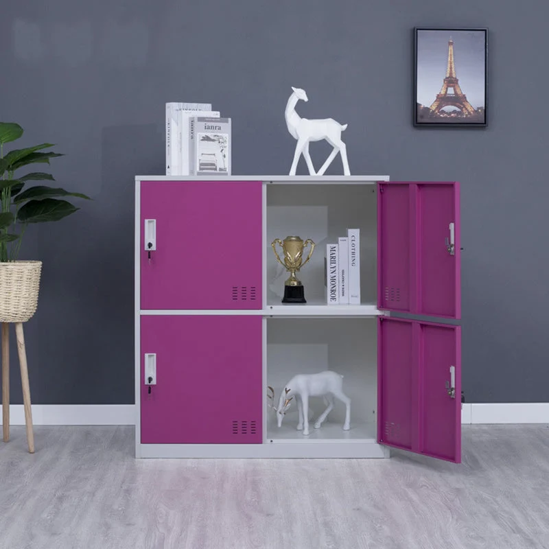 Gabinete de metal no colgante Gabinete de almacenamiento moderno con puertas con bisagras Gris Clearhalo