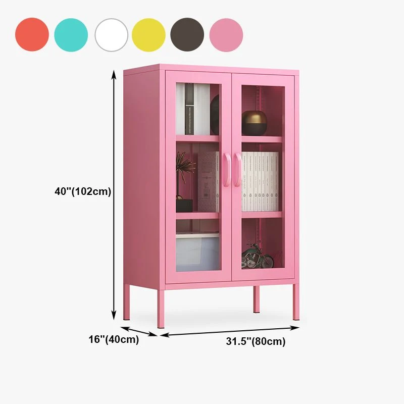 Gabinete moderno del servidor del aparador de acero de la puerta de cristal de 40"H con el almacenamiento para la cocina R...