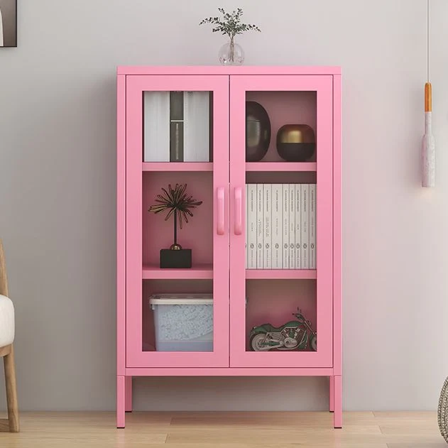 Gabinete moderno del servidor del aparador de acero de la puerta de cristal de 40"H con el almacenamiento para la cocina R...